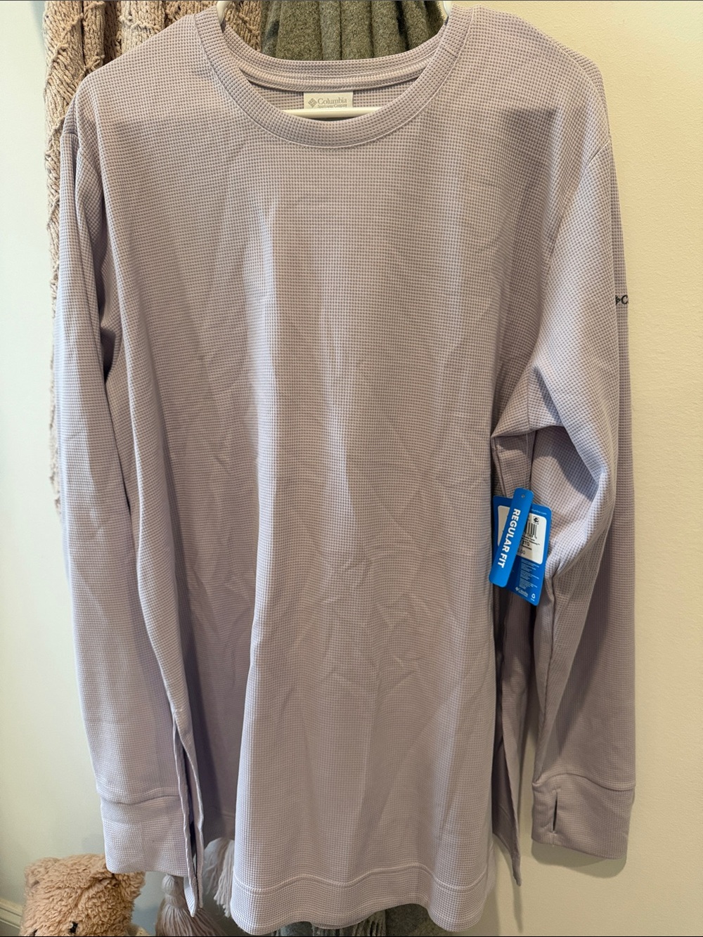 Columbia Women’s Crewneck Long-Sleeve Waffle Knit Sweater - Light Lavender